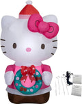 Christmas Inflatable Hello Kitty in Pink Dress Sanrio 4.5 Foot Air-Blown Inflatable Blow Up - Comes with