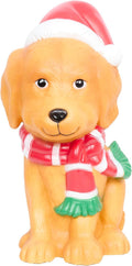 Alpine Corporation LAJ118 24" Golden Retriever Dog with Santa Hat and LED Lights, Lighted Christmas Holiday