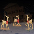 2D Lighted Reindeer Christmas Decorations Outdoor - Large 4FT Gold Deer Family Set with 115 LED Lights -