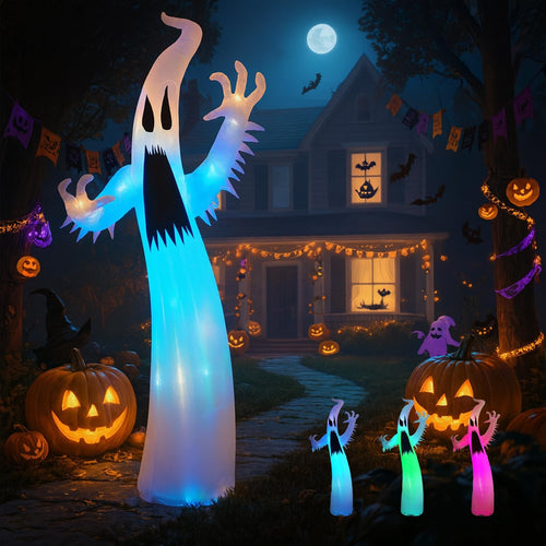 12 ft Inflatable Ghost with RGB Lights