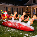 ZPISF 10 FT Santa Sleigh with Reindeer Christmas Inflatables Outdoor Decorations, Christmas Blow Up Yard Decorations for G...