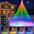 12FT Smart Outdoor Flag Pole Christmas Tree Lights, 488 RGB LEDs, App / Upgraded 3-Point Support, 105+