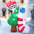 Joiedomi 5 FT Tall Christmas Tree Inflatable Outdoor Decorations, Inflatable Penguin with Stocking Christmas