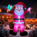 Feswear 12FT Christmas Inflatables Outdoor Decorations Santa Claus Built-in LED Lights Christmas Blow-Up Yard