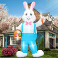 12FT Easter Inflatables Decorations, Huge Bunny Inflatable Outdoor, Lighted Blow Up Standing Easter Rabbit